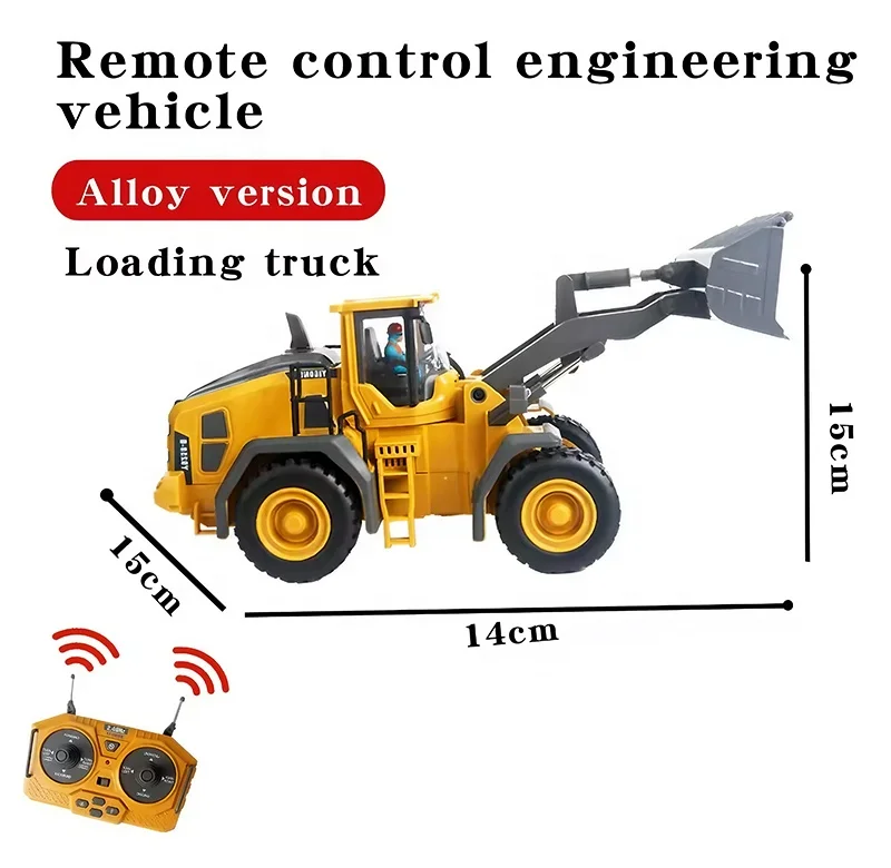 Mini Camion Telecommande Ezweiji Bulldozer RC Bulldozer Télécoandé à 9 Canaux, Véhicule De Jouet Construction Garçons 6 Ans
