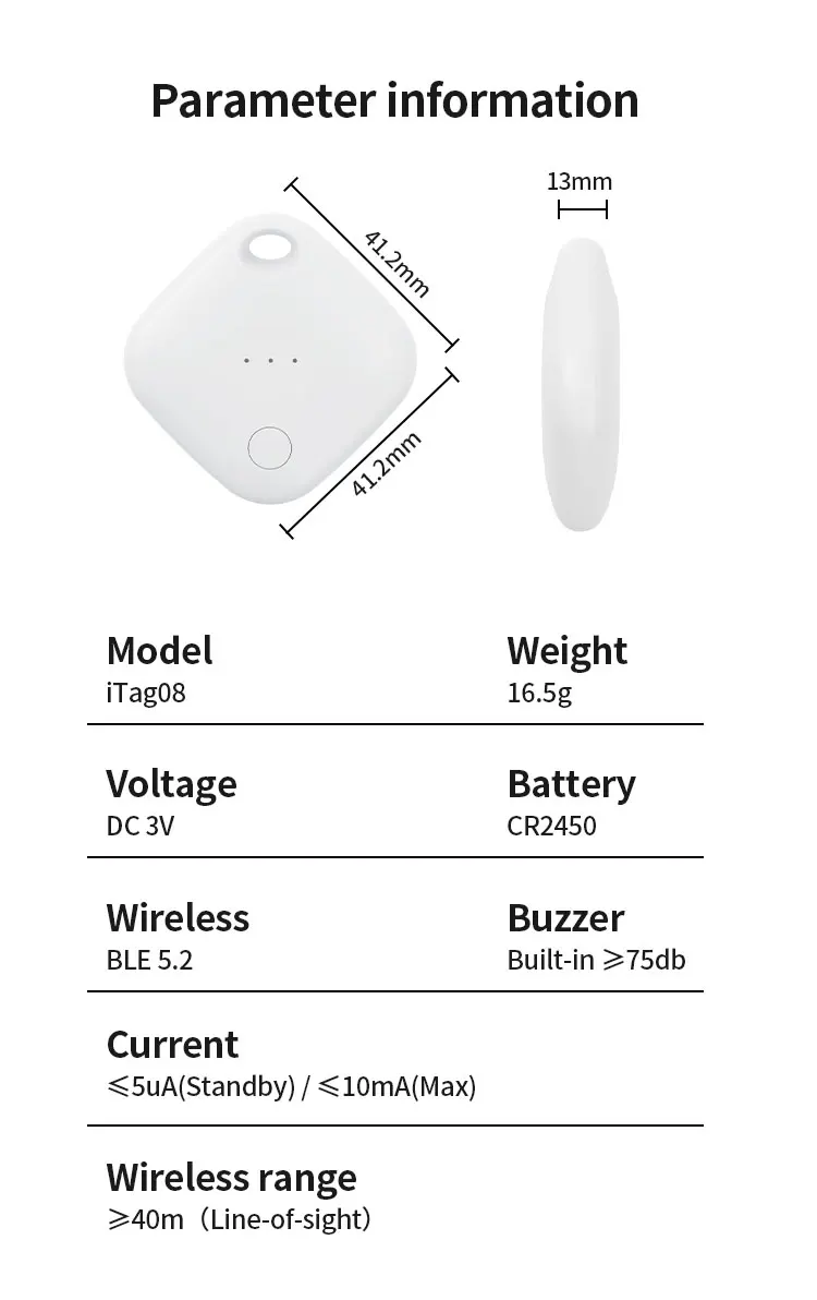 RSH Smart GPS Tracker & Locator Android Tag by Google Find My Device 3-Year Battery Key Finder for Luggage Pets Wallets Bags factory
