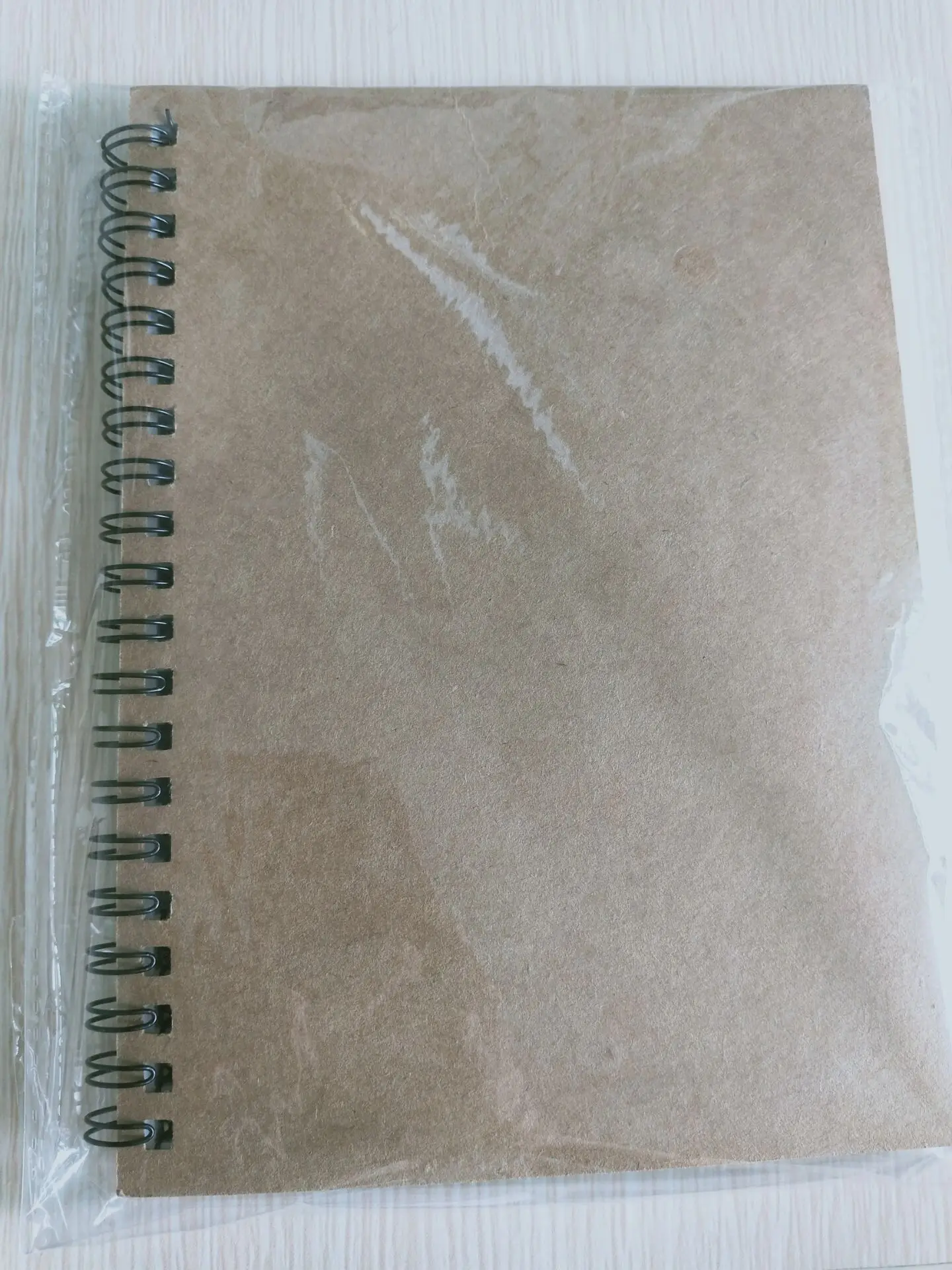 Recycled Brown Plain Kraft Paper Spiral Notebook Sketchbook With Blank