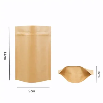 Customized Resealable Zipper Kraft Paper Bags With Logo Food Packaging ...