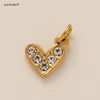 Colgante mini corazón de circonitas - oro - blanco
