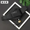 Flat five-fold obsidian black - black glue coating