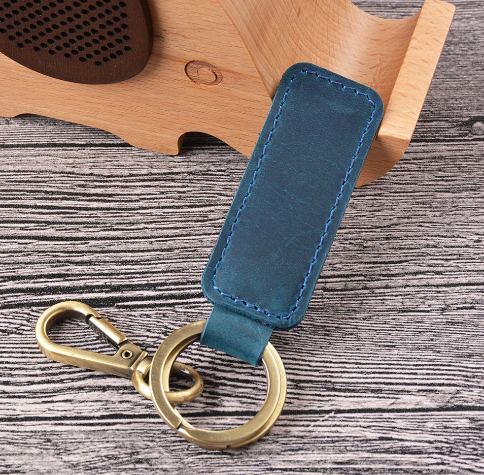 Portachiavi Aspetto Pelle Metallo Anello Intrecciata Nastro