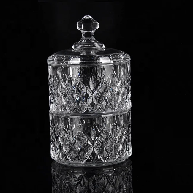 Stylish Glass Alpina Candy Jar Decorative Sweet Container With Lid 2 Sizes