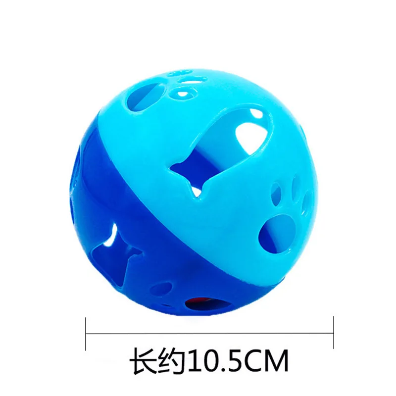 Plastic Ball With Bell Inside Paw Pattern Cat Ball Toy Supplies