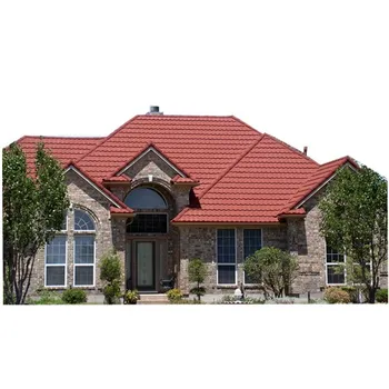 Low Price Wholesale Stone Coated Metal Roof Tile  African Roofing Tiles fireproof outdoor decoration classic type