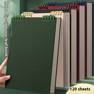 Detachable A3 Vertical Version Loose Leaf Notebook Non Irritating Leather Cover for College Students Postgraduates