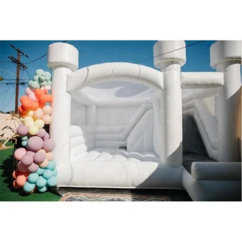 adult wedding bouncy castle jumper white bounce rainbow inflatables white bounce castle with slide