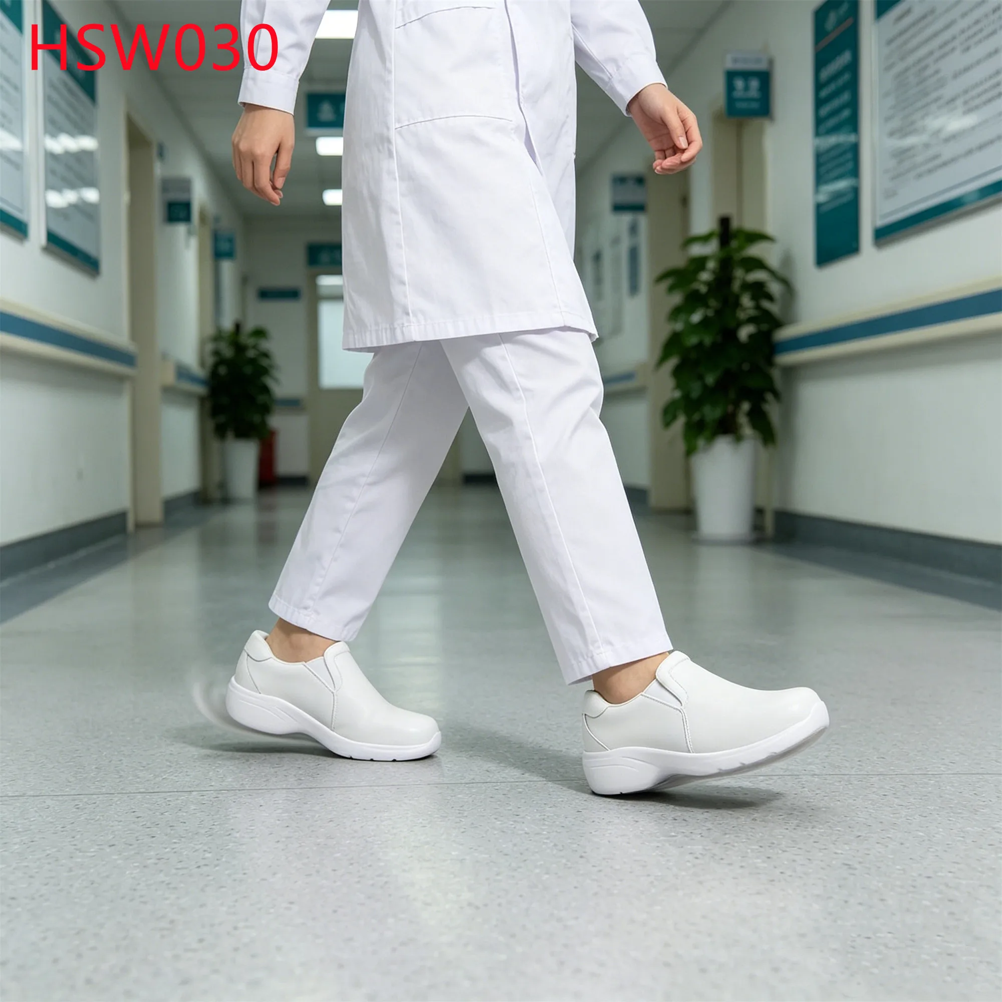 LXG,USA Hospital Full Grain Leather White/black Nurse Shoes Purification Workshop Anti-Fatigue EVA+rubber Sole Work Shoes HSW030