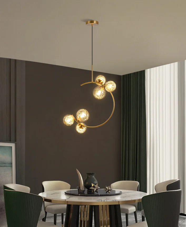 Original Factory Dining New Design pendant Lights 5 heads Lighting Chandeliers Modern Glass Pendant