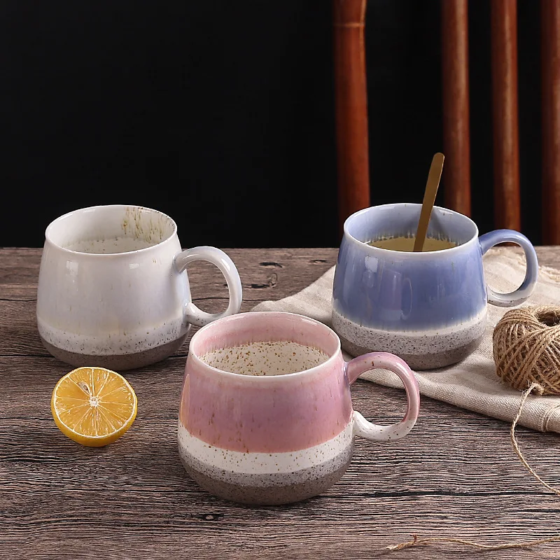 product fenn wholesale novelty vintage belly ceramic coffee mugs 400ml custom logo gradient reactive glazed pottery clay business gifts471-59