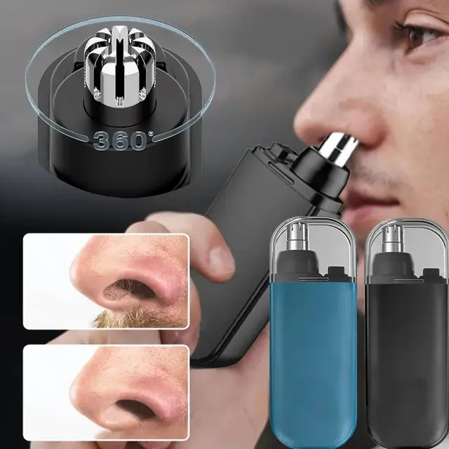 Nose Hair Trimmer USB Charging Dual-Edge Blades Electric Portable Men Mini Nose Hair Trimmer Face Care Kit Tools 7000 RPM