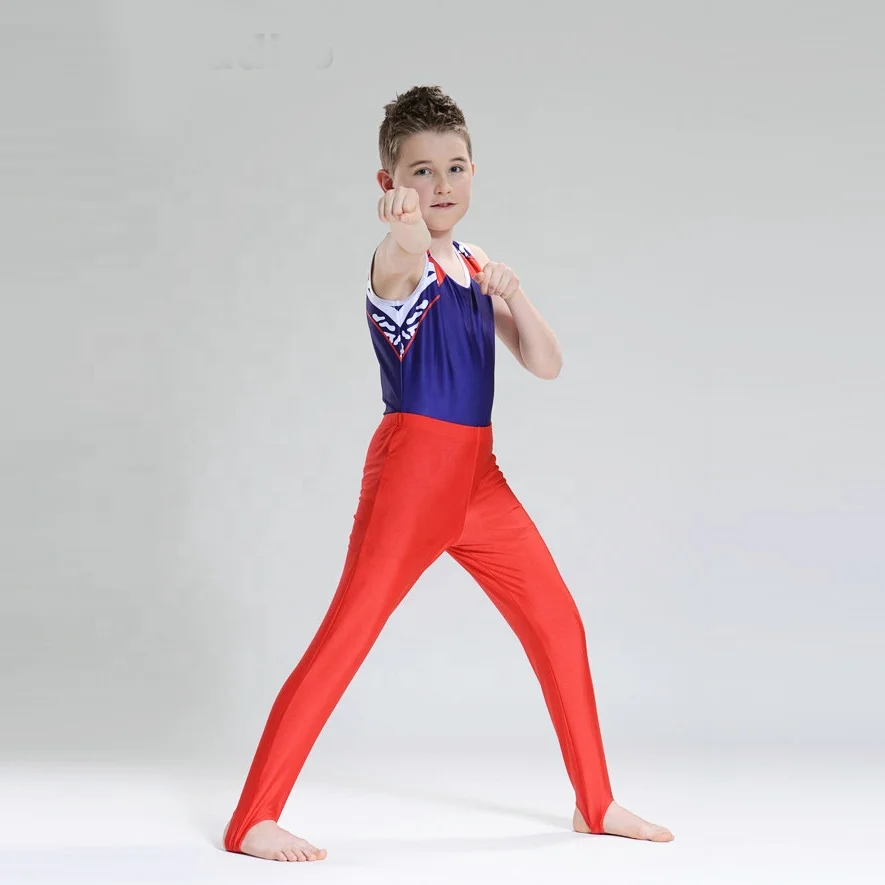 Factory Price Men Gymnastics Leotard Boy's Sports Wear Men Unitard Shorts