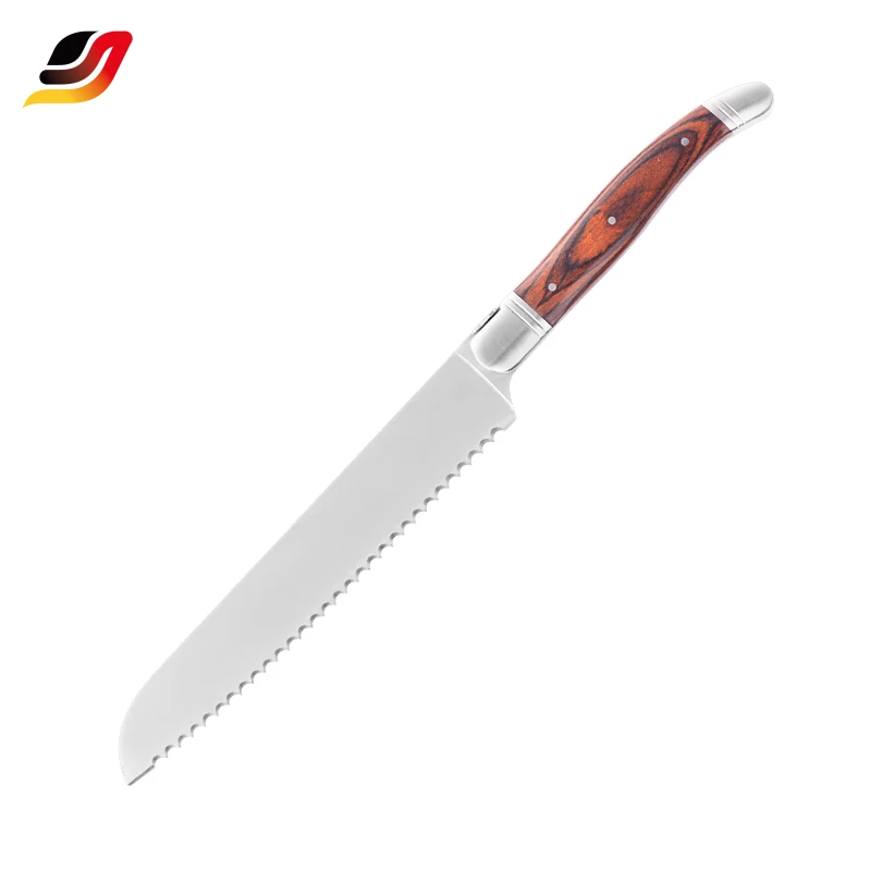 Professionelles Edelstahl-Küchenmesser-Set mit Pakka-Holzgriff