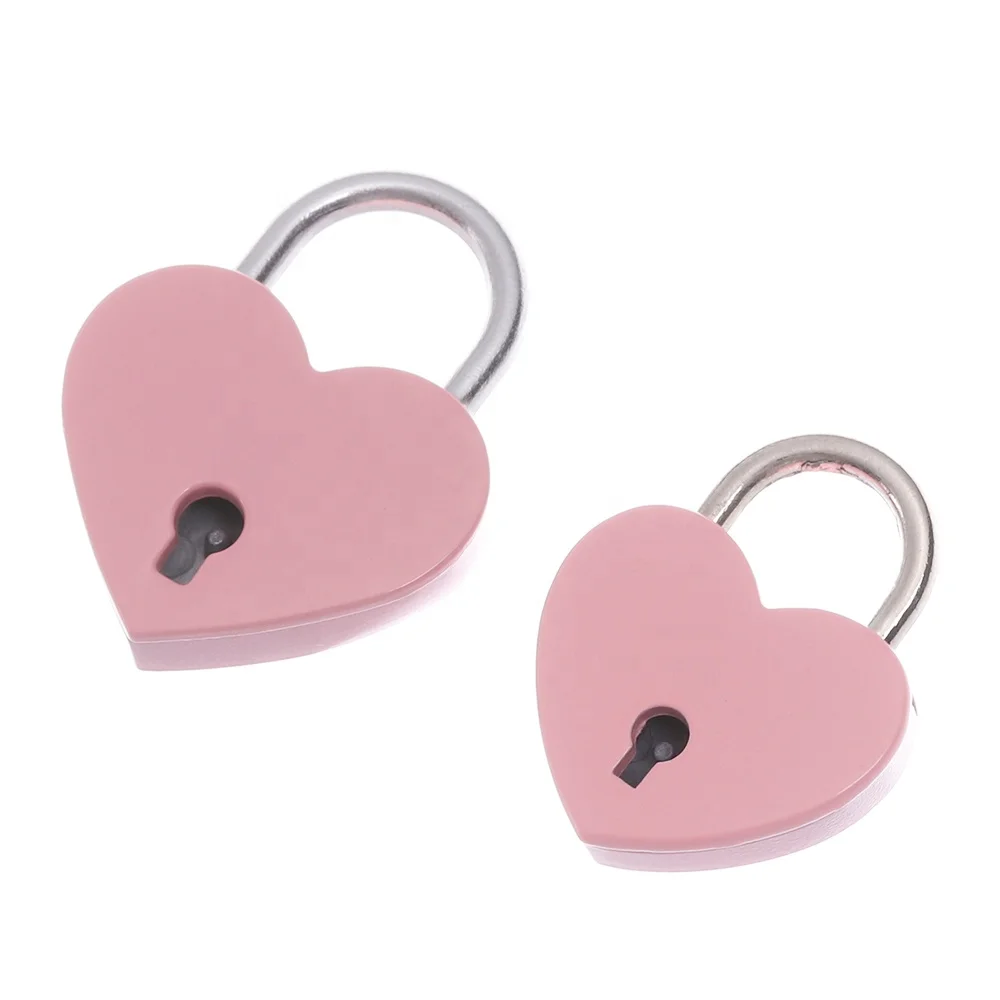 Diary Protector Luggage Security Tool Antique Style Padlock Heart Shaped Lock 