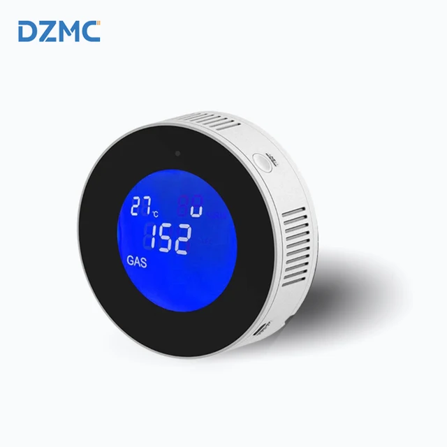 Home Use WiFi Gas Leak Detector with Large LCD Display Tuya Smart Life App Control ABS Material Temperature Display