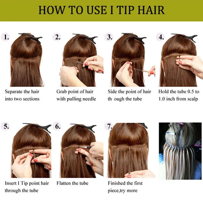 Brasilianische Remy I Tip Echthaar-Extensions Water Wave Microlink Hair_voghion.com