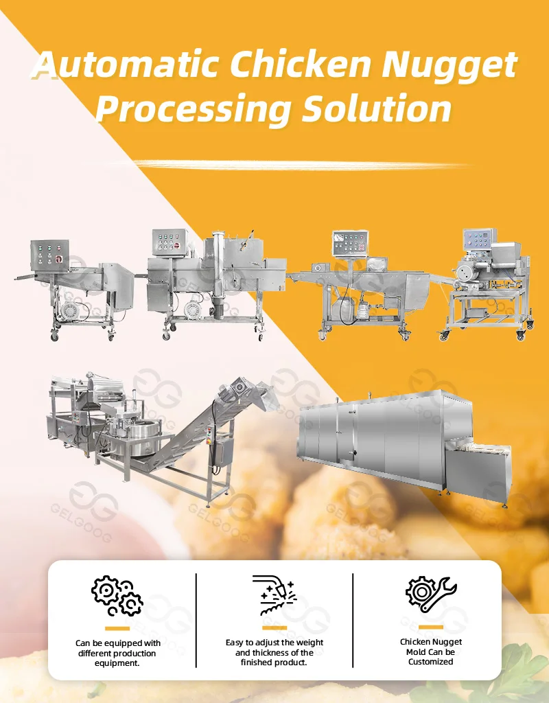 Gelgoog Automatic Burger Patty Making Forming Chicken Nuggets Making Machine Production Line