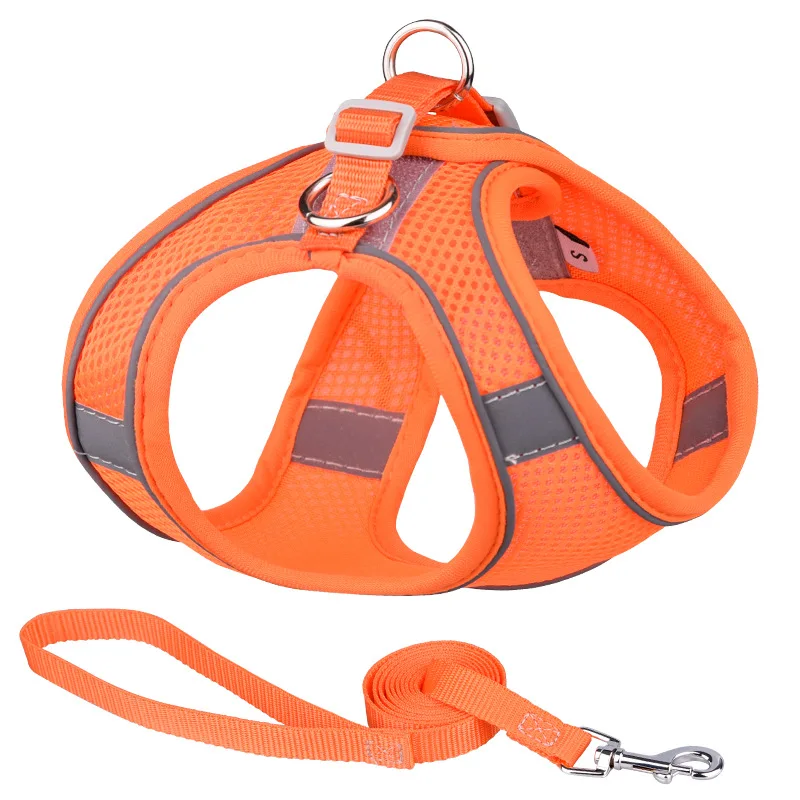 Custom Personalized Luxury Soft Breathable Mesh Pet Dog Harness and Leash Set supplier