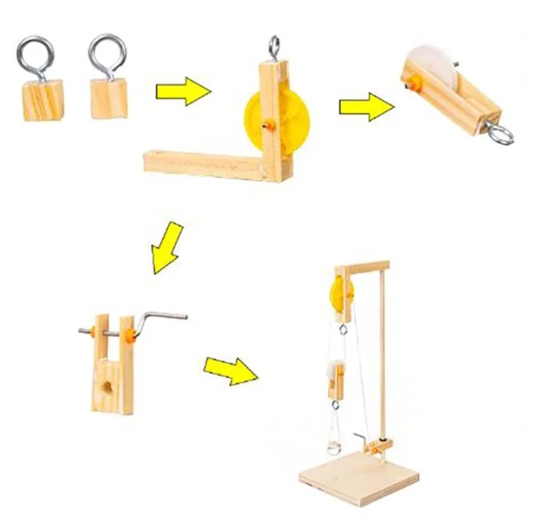 Baby Kids DIY Science Experiment Model Building Kits Manual Crane Creative Toy Kids Early Learning Education Toys for Baby Gifts