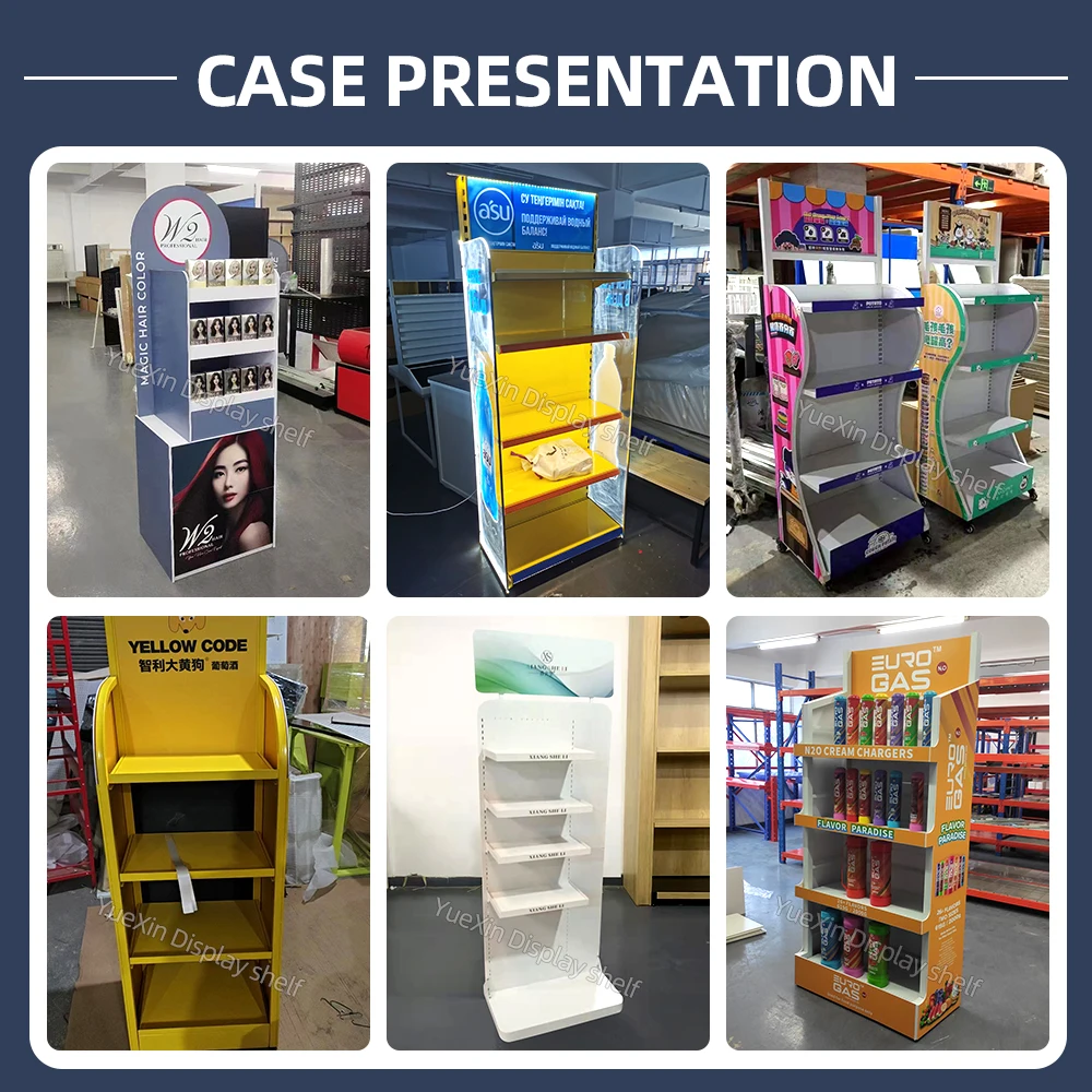 Custom Designed Portable Metal Free Cosmetics Toiletries Display Rack Quick Drawing Factory Supermarket Steel Stand Retail Store