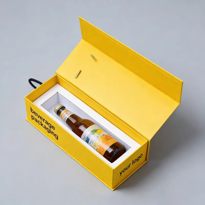 Hochwertige, mattierte magnetische Weinverpackungsbox für die Fabrik – maßgeschneiderte Mode-Getränkepapierbox – luxuriöse Vollfarb-Champagnerbox