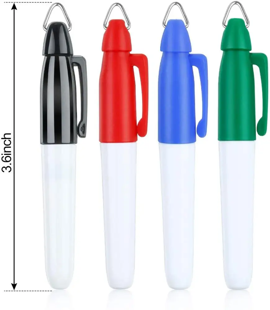Mini Permanent Markers With Golf Keychain Clips,Fine Point,Black Ink
