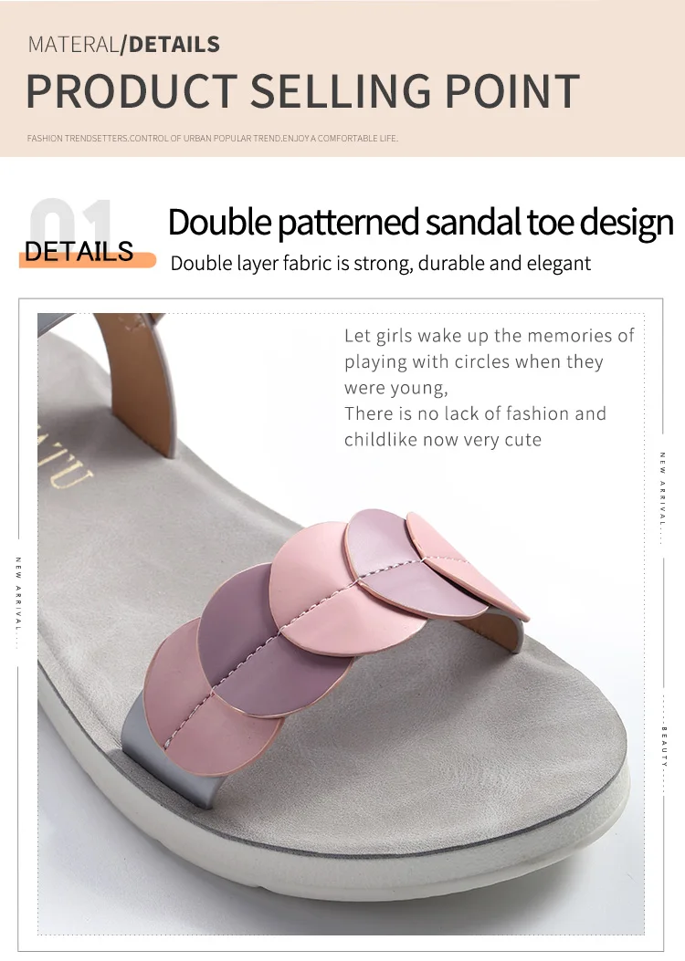 Latest Design Beach Sandals For Women Girls Cute Ankle Strap Open Toe Safe Anti Slippery Wedges