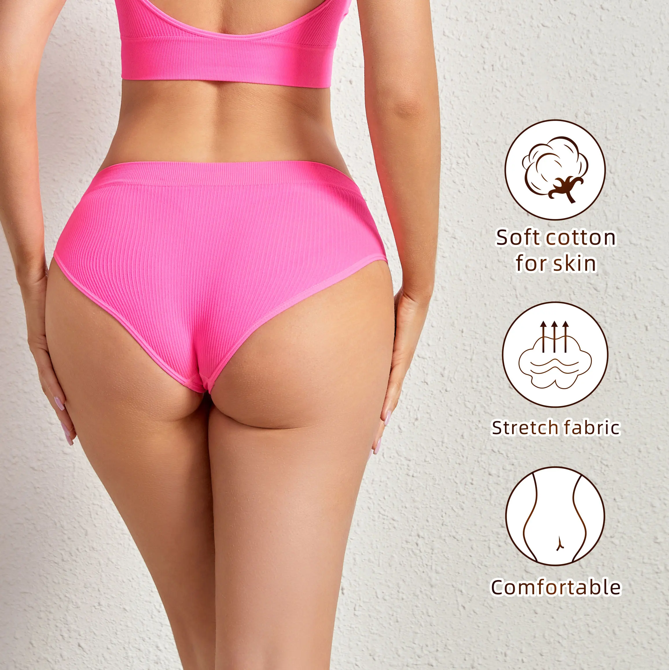 Pantys for Women Wholesale Low-waist One-piece Breathable Seamless Women's Panties Half Booty Nude Briefs Bikini Sexy Panties