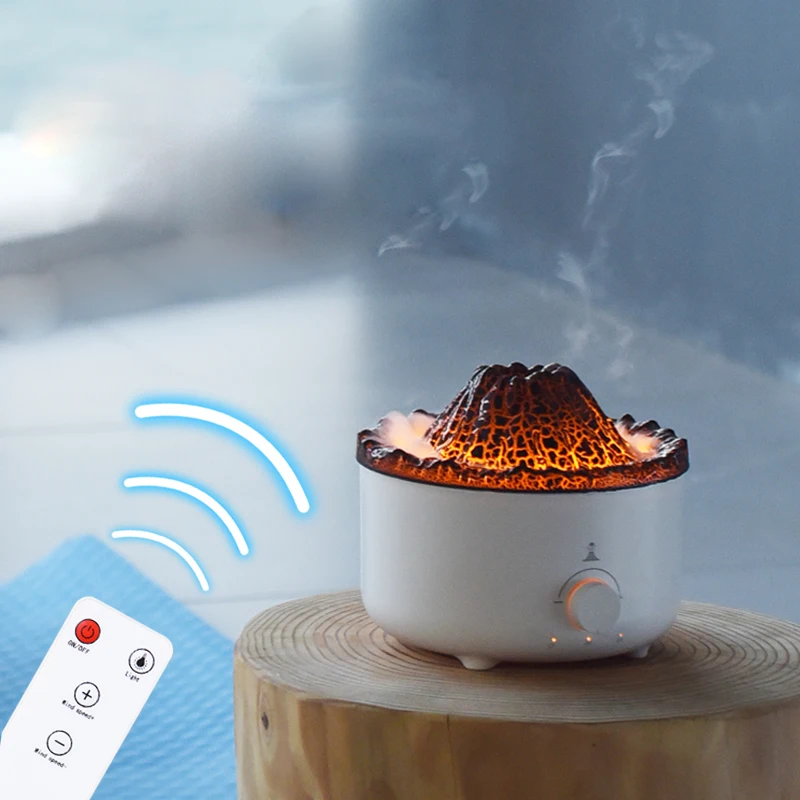 Diffusore di oli essenziali a fiamma, diffusore per aromaterapia da 200 ml, diffusore di aromi a 7 colori, umidificatore ad ultrasuoni con spegnimento automatico senza acqua, per casa, camera da