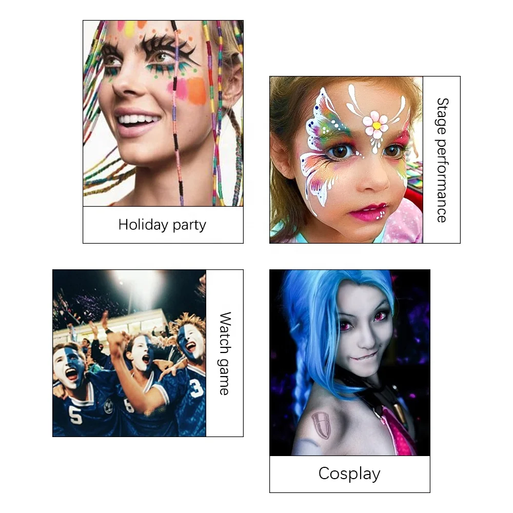 Body Painting Play Clown Halloween Party Maquiagem Paleta Face Paint 12 Cor  Corpo Rosto Paleta Pintada, image size:1000x1000