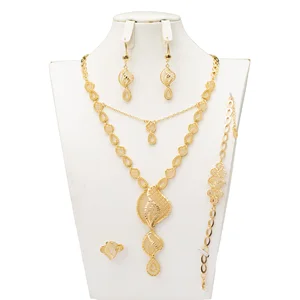 Jewelry Findings & Components Ladies Jewellery Sets Dubai Gold Jewelry 18k Gold Plated Pendant Necklace