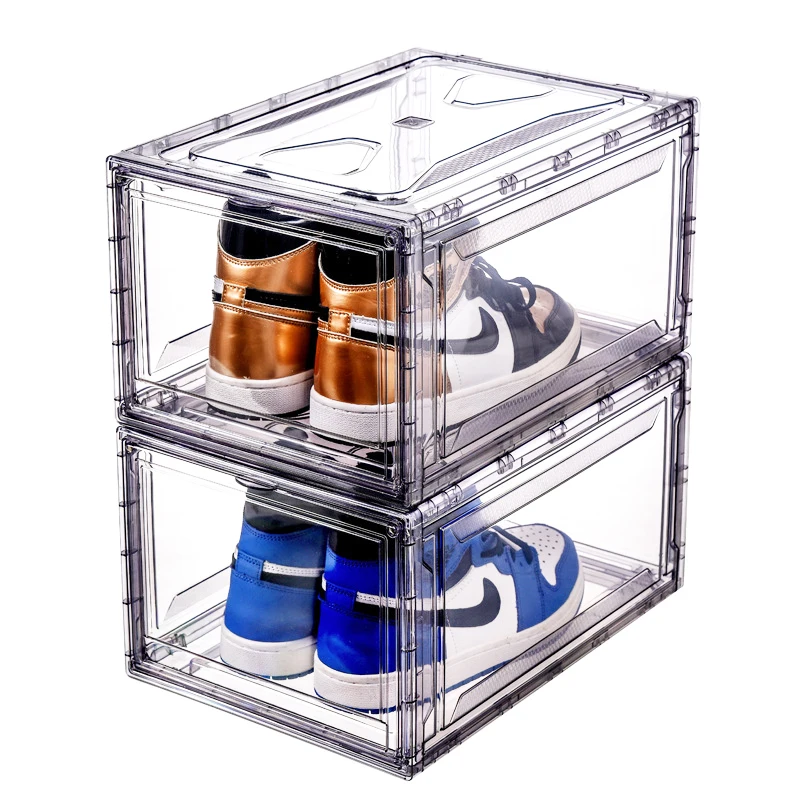 Branded Folding Shoe Storage Case Stackable Plastic Clear Magnetic  Custom Logo Sneaker Storage Containers Box Shoes - China Shoe Box and Shoe  Box Organizer price