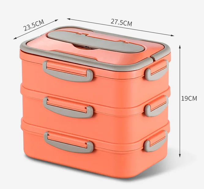 New 3 Double Layers Storage Es & Bins For Custom Colour Microwave Safe Lunch Box Kids