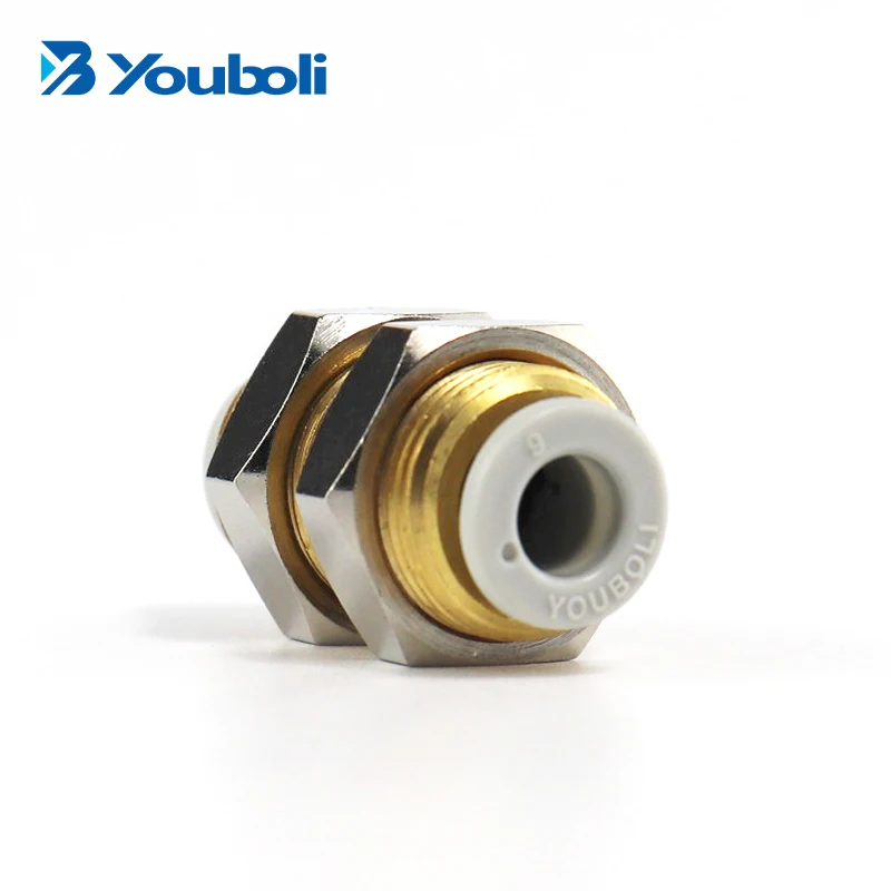 YOUBOLI Miglior Prezzo KQ2E Serie Raccordi in Ottone A Contatto Assemblaggio Passante Nuove Parti Pneumatiche Fabbricante Diretto Cinese