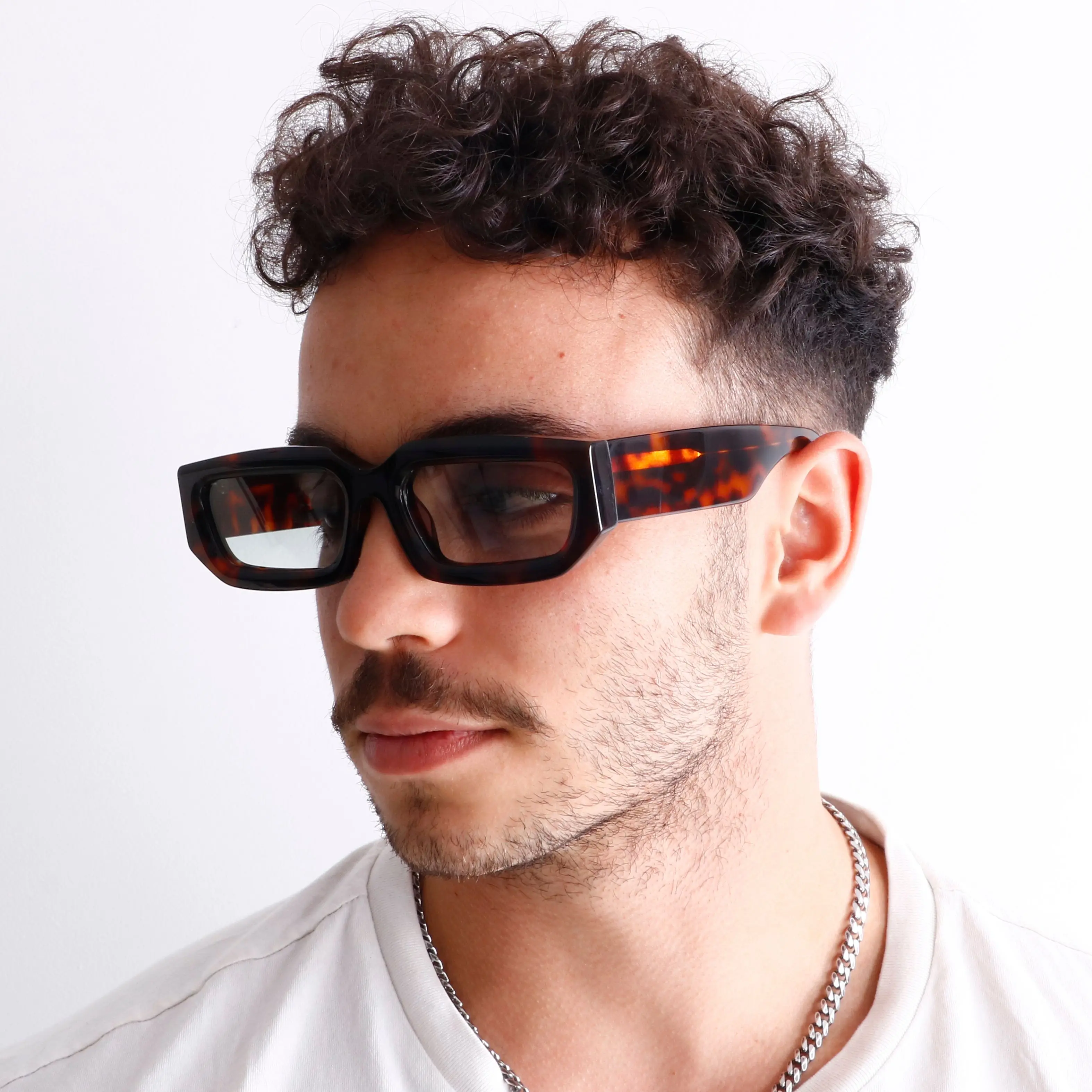 Retro Rectangle Polarized Sunglasses, Vintage Small Square Sunnies TINHAO 2 Pairs Sunglasses for Women Men Trendy Retro  main image 2