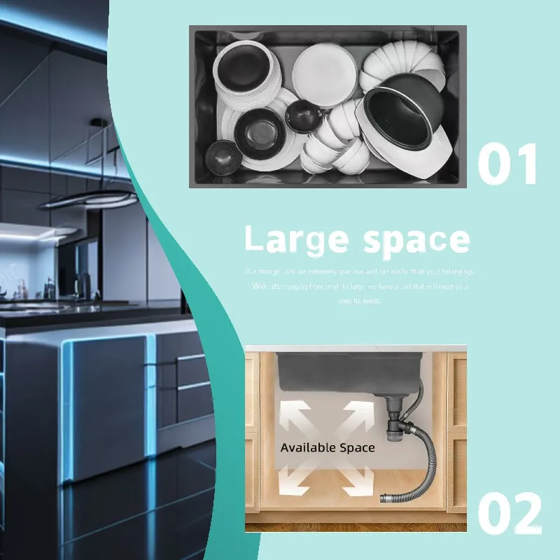 Sk7025 Multifunction Kitchen Sink 304 Stainless Steel Kitchen Sink Faucet Modern Waterfall