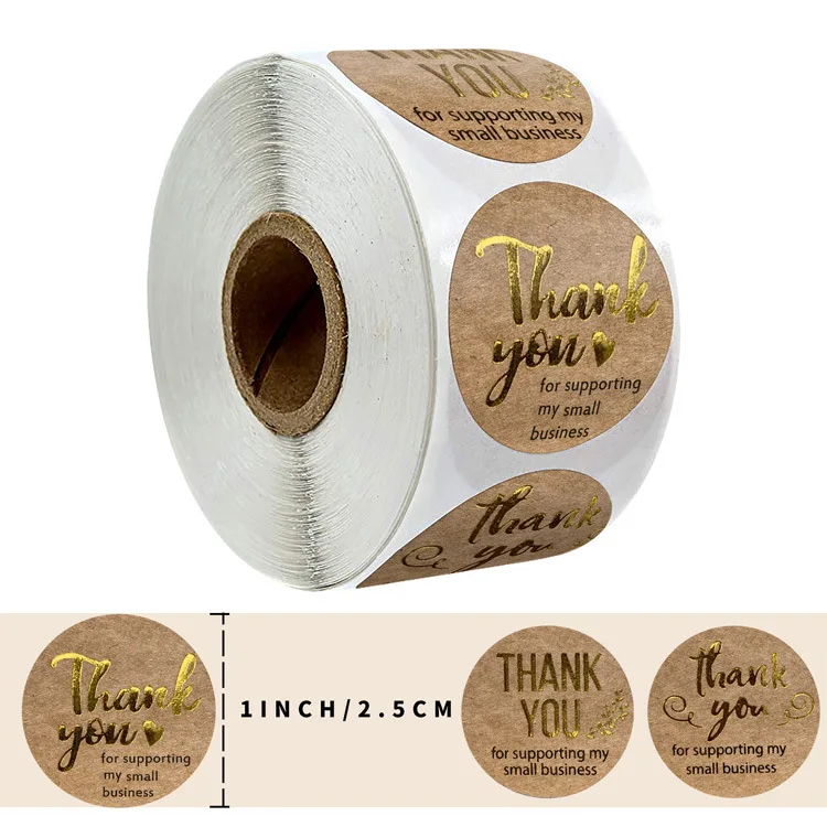Custom Thank You Adhesive Stickers Label Printing Thank You For Your Purchase Stickers