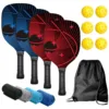 4 rackets, 6 balls, 4 towels, 1 drawstring bag