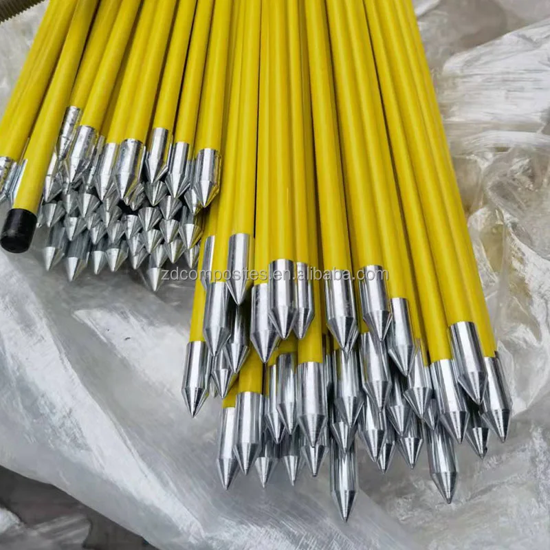 Customized 5mm 6mm 7mm 8mm Epoxy/Vinyl Resin GFRP Pultrusion Solid Fiberglass Stake for Agriculture Stake manufacture