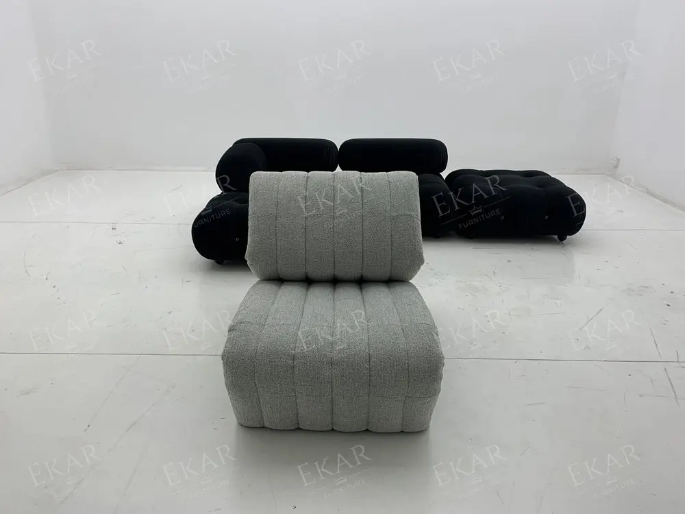 product foldable metal frame lounge chair made of high density ultra hard foam-67