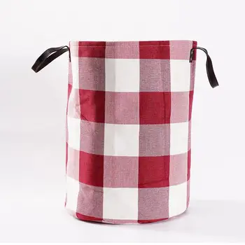 Wholesale Folding Household Bucket Fabric Clothing Toy Organizer Laundry Storage Bag Multifunction Customized Modern Round
