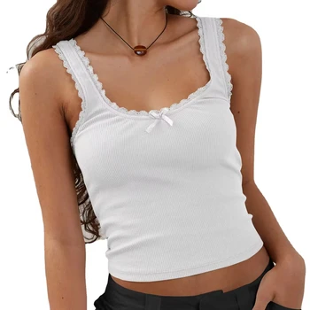 Women's spicy girl bm camisole vest Y2K Amazon's new lace pure desire style top with a base knit sweater