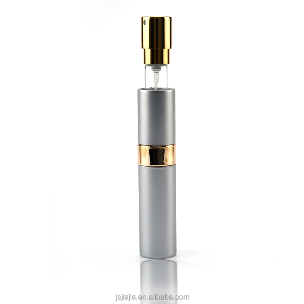 Glass Bottle Transparent 8ml Portable Torsion Perfume Aluminium Tip Transparent Glass Tube Separately Loaded Travel Spray Bottle Clear Detachable Perfume