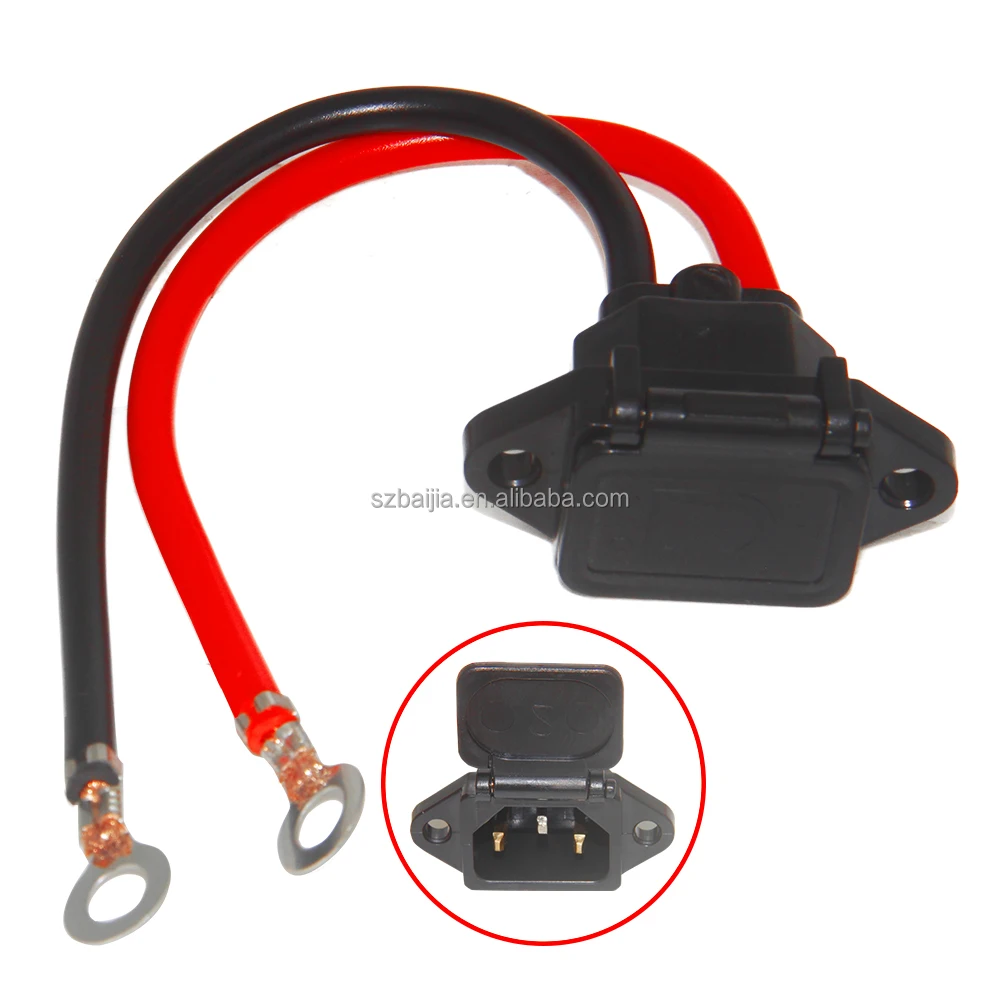 3P Plug 4 square with cover 20cm Panel Power Inlet Sockets Connectors for for Electric Motorcycle Scooter parts Accessories