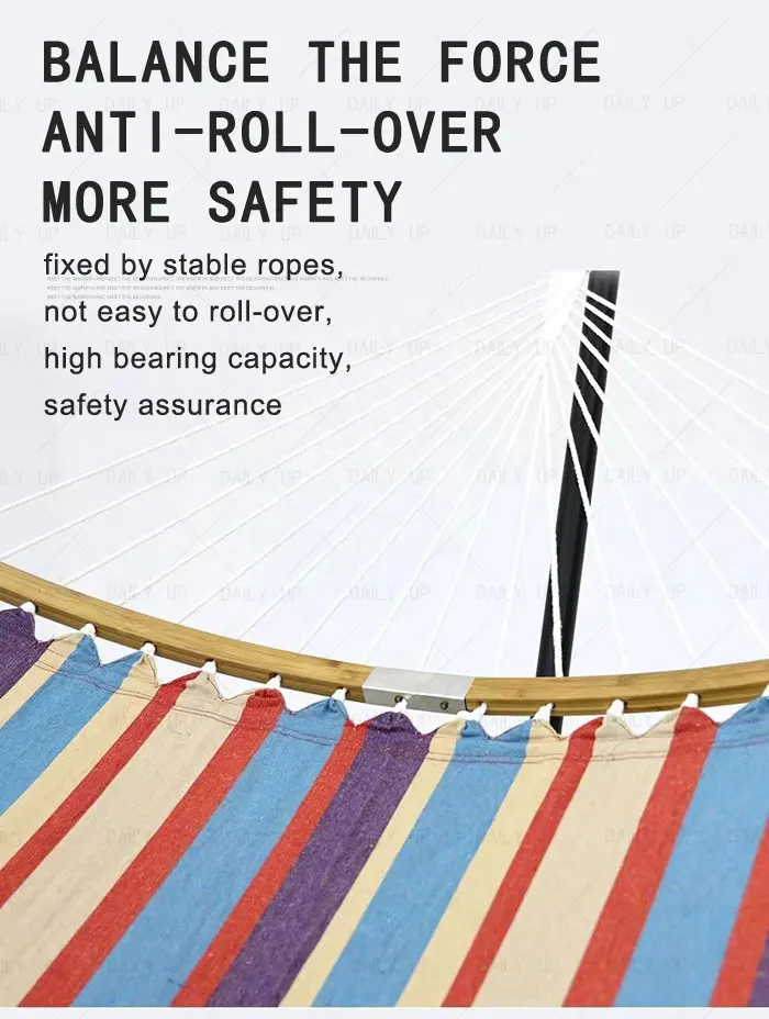 Portable Single Person Hammock With Wear-Resistant Fabric Breathable Comfortable Hammock For Outdoor Park Camping Hiking Leisure