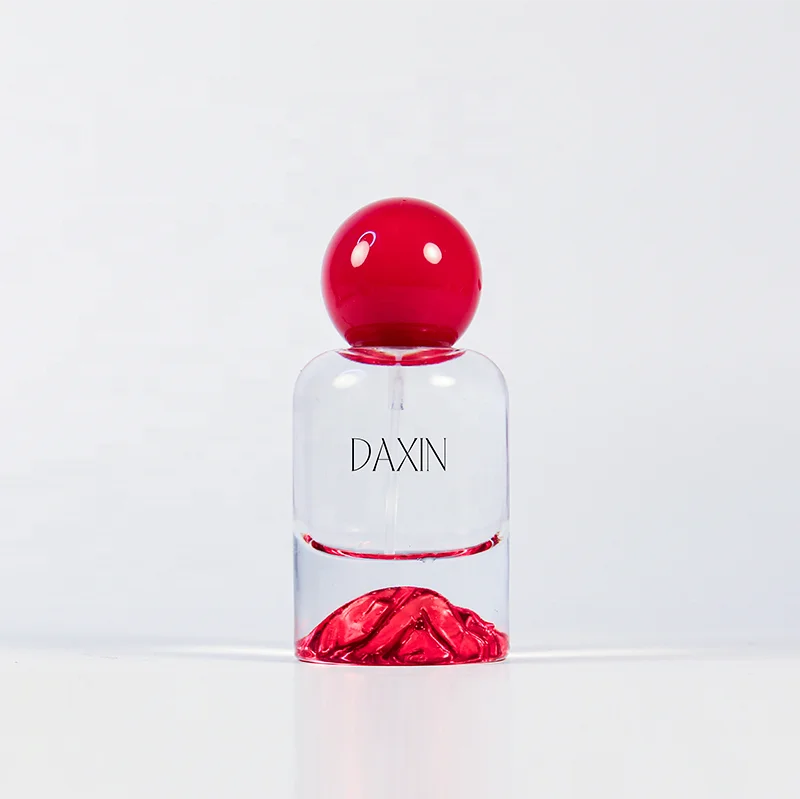 OEM/ODM 30ml 50ml 100ml Cylinder Glass Perfume Bottles with Gold Silver Blue Red Green Bottom for Gift Fragrance
