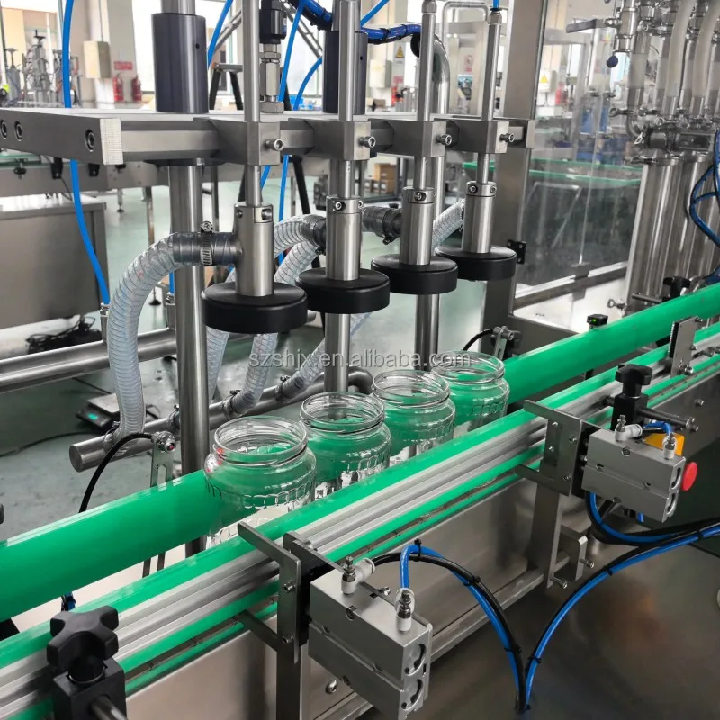 Automatic Food Bottles and Jars Filling and Capping Line for Chili Sauce, Honey, Ketchup, Peanut Butter, Jam details