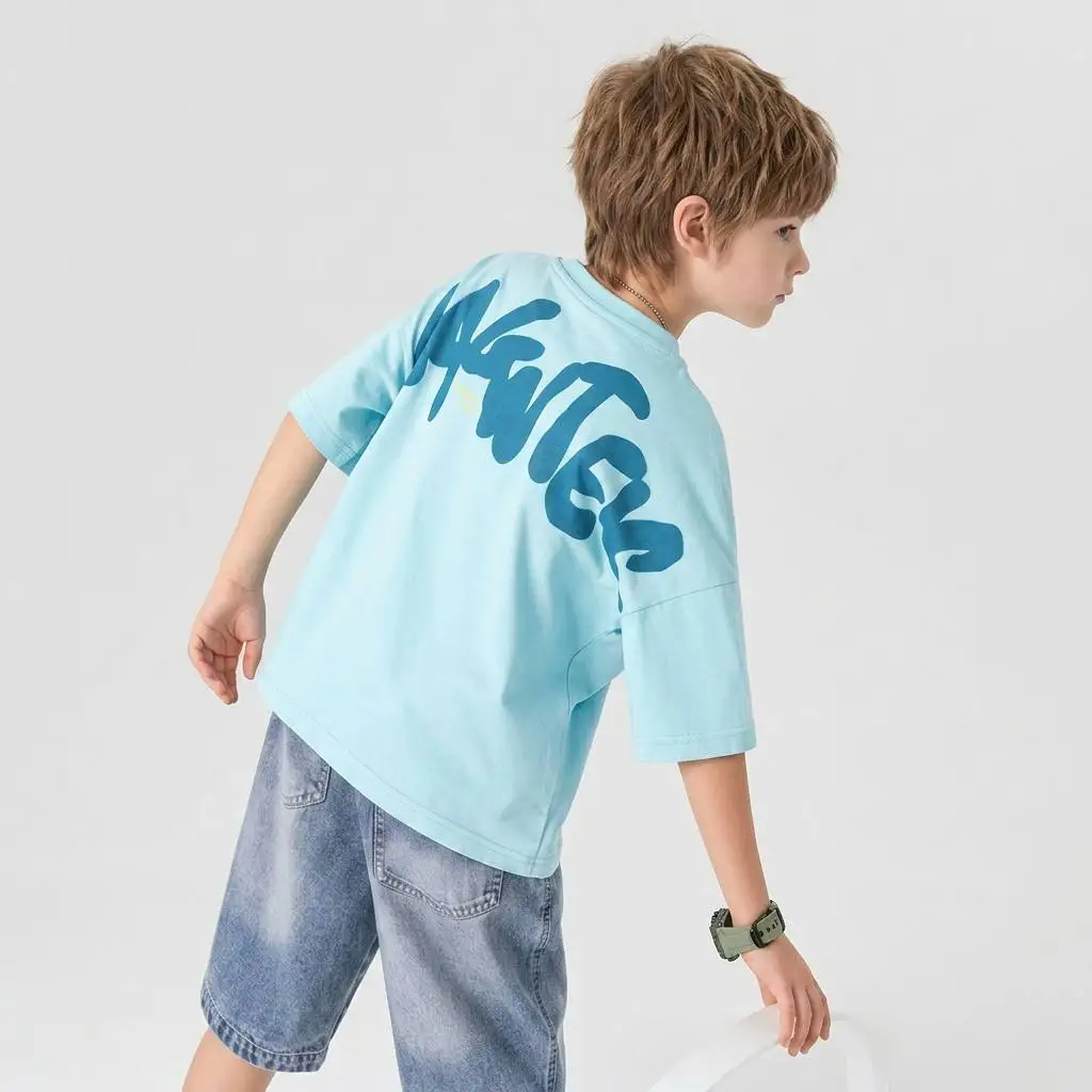 Loose Fit T Shirt 95% Cotton 5% Spandex Summer Short Sleeve Breathable Casual Top New Design Bulk