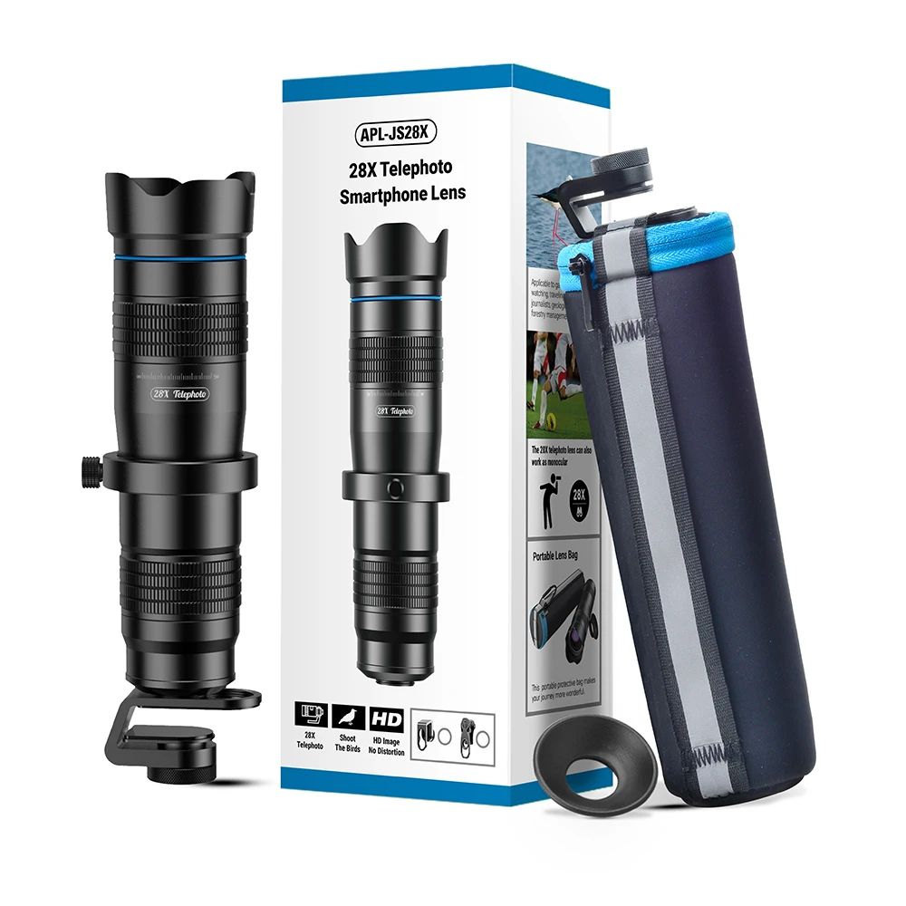 APEXEL Clip Optical 4K HD 28X Telephoto Zoom Lens for Iphone 14